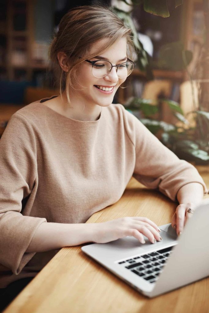 Young woman working from home office using a Citymesh fixed internet connection with 4G backup